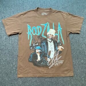 Rodman Apparel T Shirt Medium Mens Brown Rodzilla Graphic Dennis Rodman Cotton
